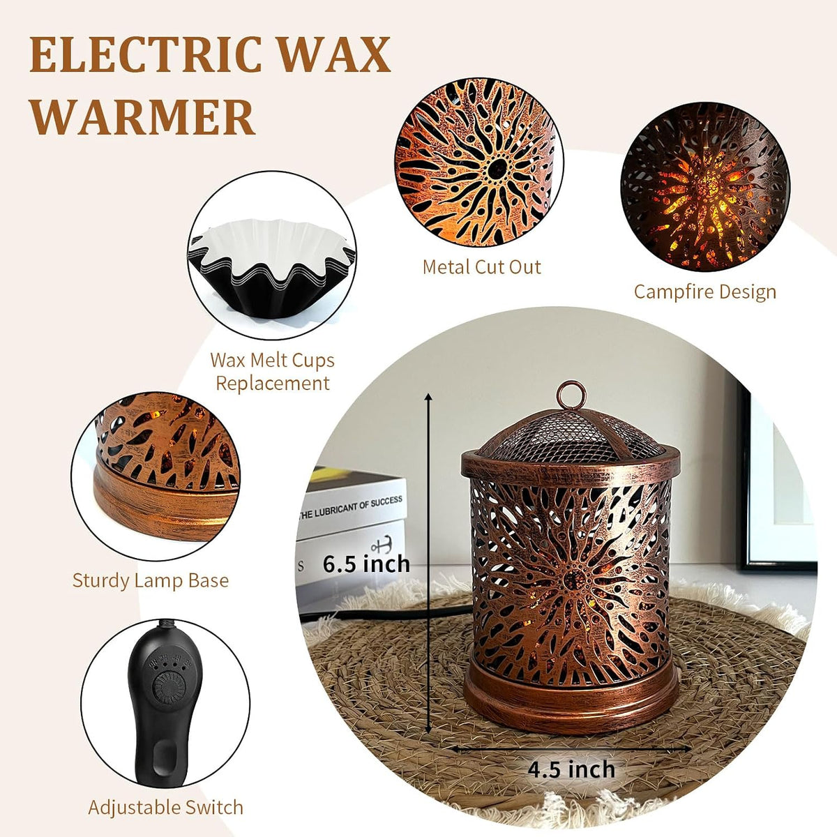LIFFY Wax Melt Candle Warmer - Electric Melter with Lamp & Timer, Fragrance Warmer, Oil Burner, Aromatherapy Essential for Home & Office, Melt Warmer for Scented Wax Gift & Decor