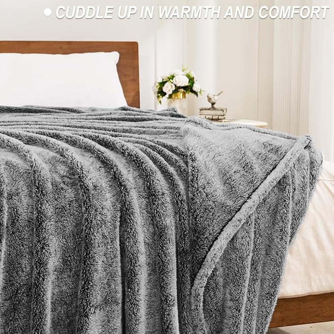Exclusivo Mezcla Plush Fuzzy Fleece Throw Blanket Extra Large, Super Soft - Image 4
