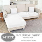 Couch Cushion Covers for Sectional Sofa L Shape Washable Separate Seat Chaise - Image 2