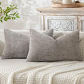 MIULEE Pack of 2 Lumbar Couch Throw Pillow Covers 20x12 Inch Light Gray Modern by MIULEE