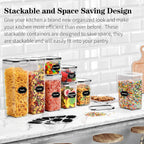 Wildone Airtight Food Storage Containers with Lids, 14PC Plastic Kitchen Storage Containers for Pantry Organization and Storage, Cereal, Flour and Sugar Containers, Include 20 Labels & Pen