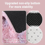 Soft Runner Rugs for Bedroom Hallways, 2x4 Abstract Pink Fluffy Shag Throw Area - Image 5