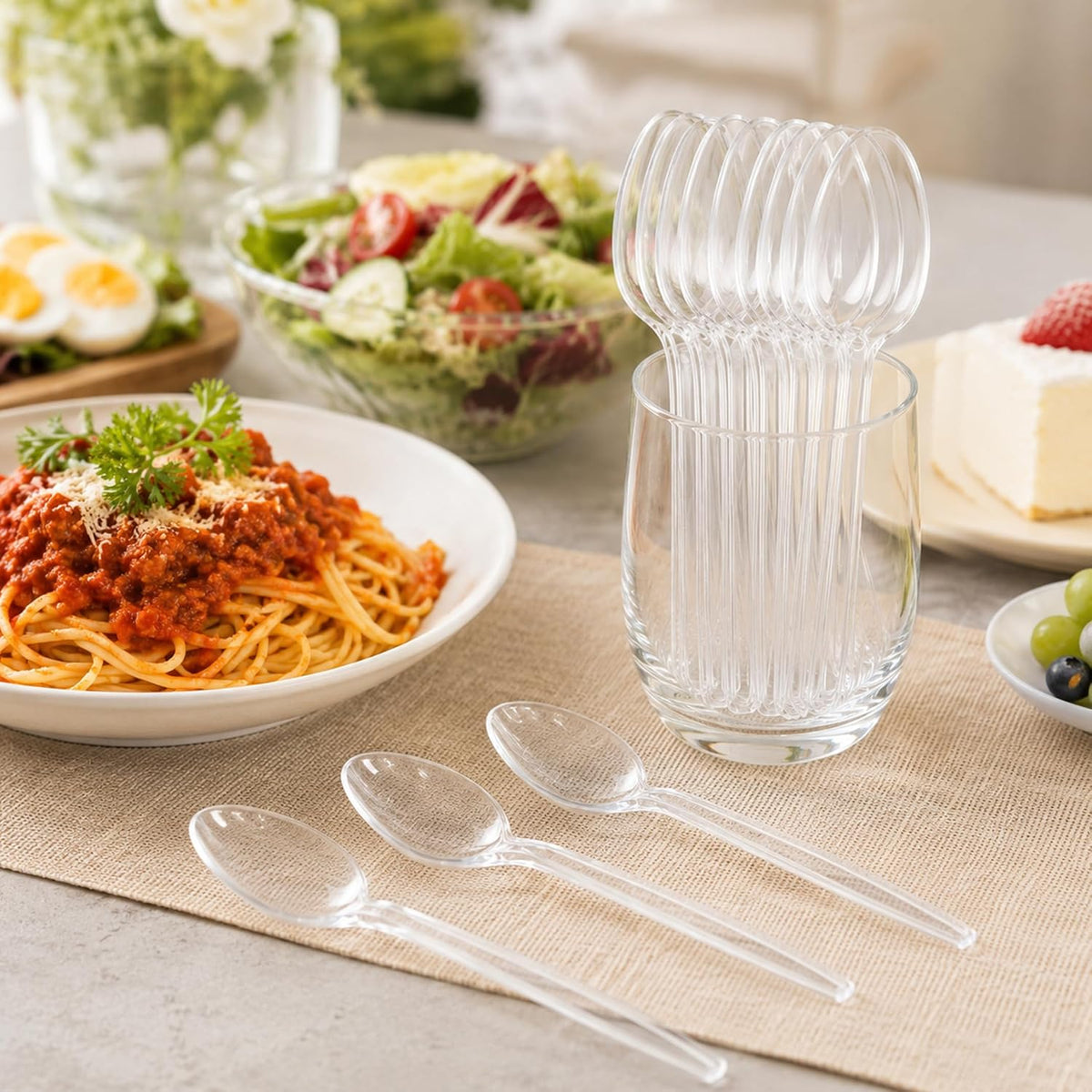 BYSNOW Extra Heavy Duty Plastic Silverware
