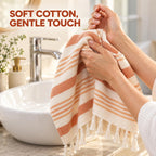 Folkulture Turkish Fall Hand Towels for Bathroom, Orange Set of 2(16"x30")