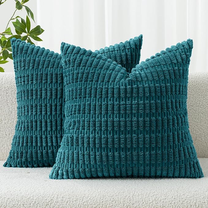 MIULEE Pack of 2 Corduroy Decorative Throw Pillow Covers 20x20 Inch Soft Boho by MIULEE