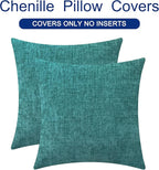 CaliTime Throw Pillow Covers Decorative 18 X 18 Inches Pack of 2 Cozy Chenille - Image 6