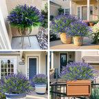 Bassion 24 Bundles Fake Lavender Artificial Flowers for Outdoors, Purple