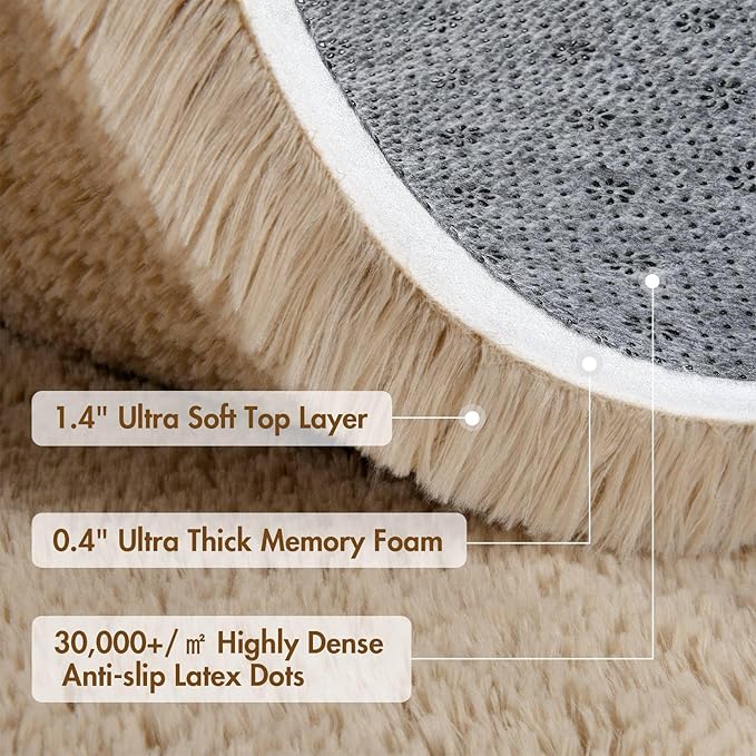 9x12 Ft Extra Large Shag Beige Rugs - Image 8