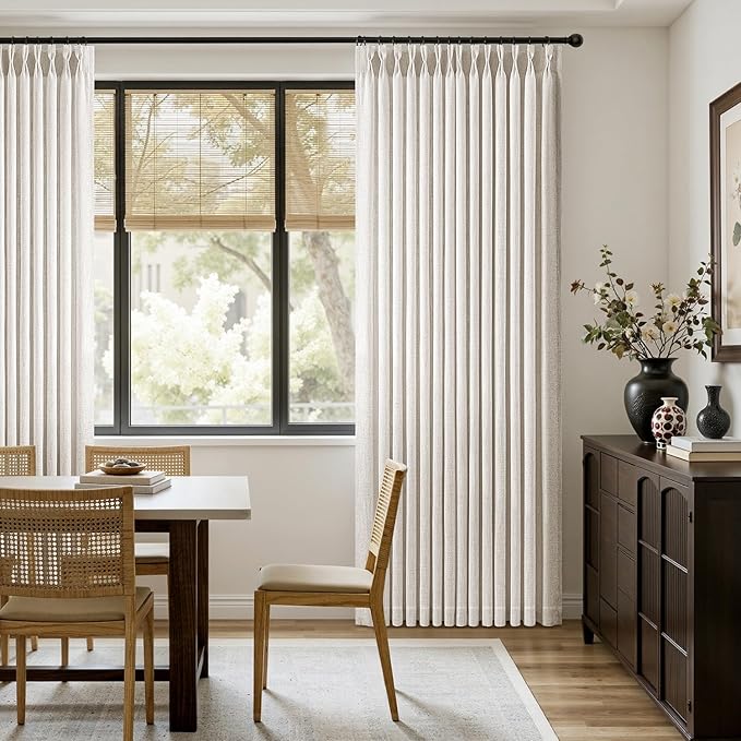 MIULEE Pinch Pleated Thick Linen Curtains 96 Inches Long 2 Panels - Image 5