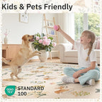 Soalmost Dog 8x10 Area Rugs for Living Room, Machine Washable Animal Floral - Image 5
