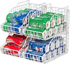 Sonyabecca 4-Pack Stackable Can Rack Organizer for Kitchen Pantry，White