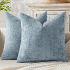 MIULEE Pack of 2 Couch Throw Pillow Covers 20x20 Inch Coastal Light Blue Modern by MIULEE