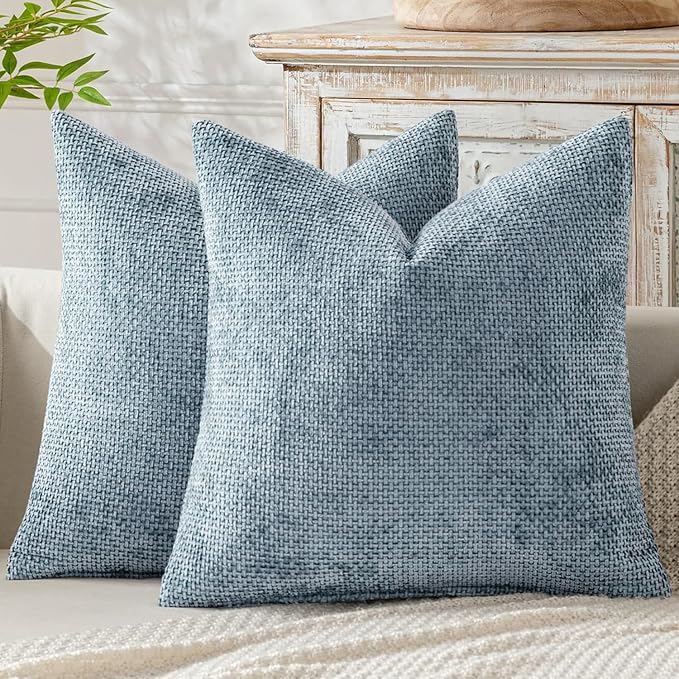 MIULEE Pack of 2 Couch Throw Pillow Covers 20x20 Inch Coastal Light Blue Modern by MIULEE