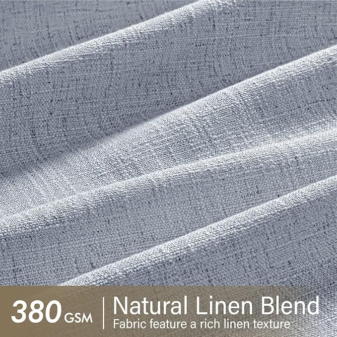 MIULEE Pinch Pleated Thick Linen Curtains 102 Inches Long 2 Panels - Image 4