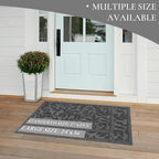 Grey Leaves Outdoor Indoor Entrance Doormats, Absorbent Durable Heavy Duty - Image 9