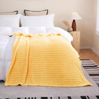Light Yellow Fleece Throw Blanket 50”×60” - Image 4