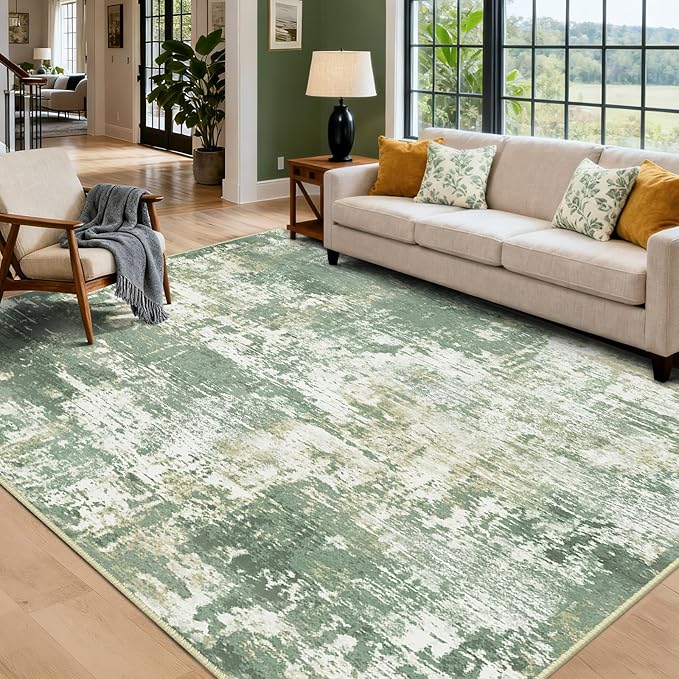 Washable Area Rugs 6'x9' Non-Slip Modern Abstract Soft - Image 2