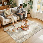 Washable Area Rugs 4'x6' Non-Slip Modern Abstract Soft - Image 2