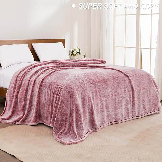 Exclusivo Mezcla Plush Fuzzy Fleece Throw Blanket Extra Large, Super Soft - Image 6
