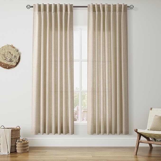 Nanspring Taupe Burlywood Curtains 72 Inches Long by Nanspring