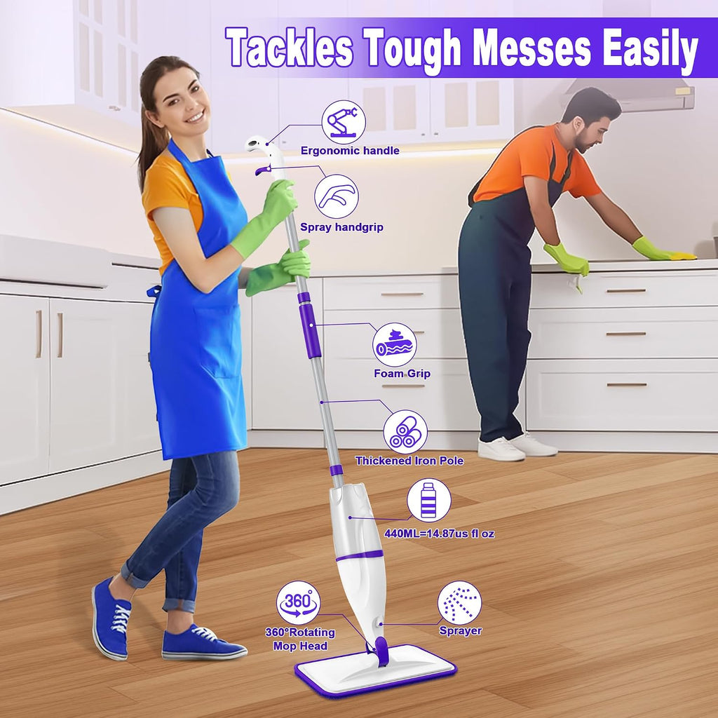 Wet Dry Mops Refillable Hardwood Floor Mop: Spray Mops for Floor Cleaning