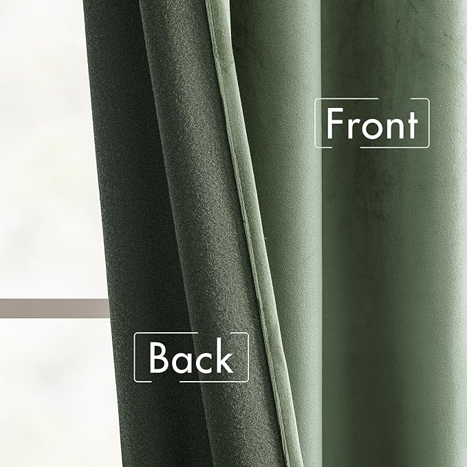 MIULEE Sage Green Velvet Curtains 84 inches - Image 6