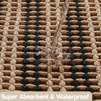 TYUU Waffle Bath Mat, Boho Bathroom Rugs Non Slip, 30x20 Black & Khaki