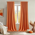 MIULEE Orange Back Tab Blackout Curtains 108 Inch Long 2 Panels Set by MIULEE