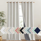 NICETOWN Snowbound Vintage Linen 100% Blackout Curtains by NICETOWN