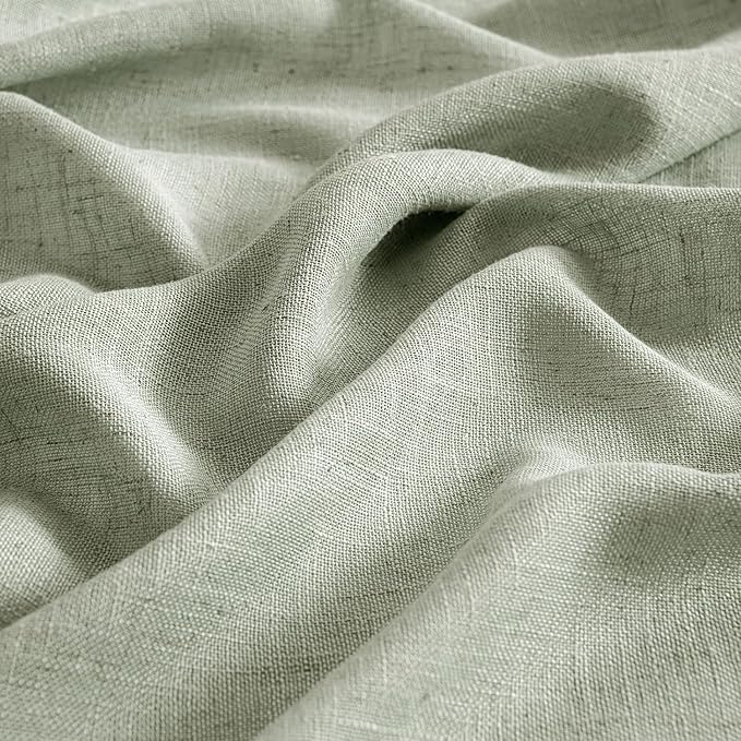 MIULEE Sage Linen Curtains 96 Inch Length 2 Panels - Image 4