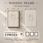 VCK 24x36 Poster Frame Set of 3, Natural Solid Wood, Wall Hanging