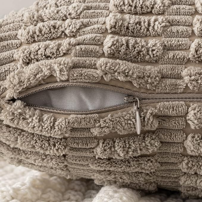 MIULEE Pack of 2 Corduroy Decorative Euro Sham Throw Pillow Covers 26x26 Inch - Image 3