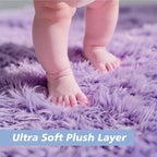 yulidayang Purple Fluffy Round Area Rugs - Image 2