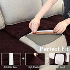 Leather Look Couch Cushion Covers Sofa Seat Slipcovers Sets Couches Furniture - Image 4