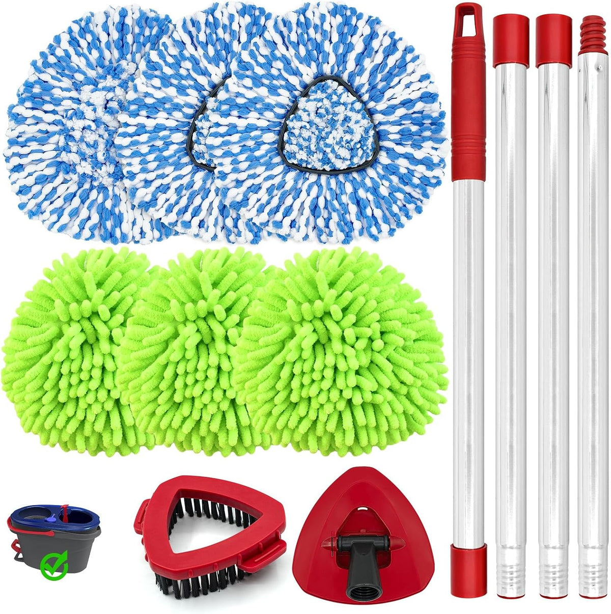 9PCS Mop Heads for O-Cedar RinseClean 2 Tank Spin Mop System