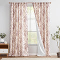 jinchan Lined Linen Blend Curtain Floral Curtains by JINCHAN