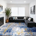 Washable Area Rugs 10'x14' Non-Slip Modern Abstract Soft - Image 2