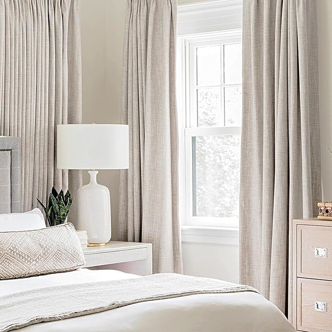 MIULEE 100% Blackout Linen Textured Curtains - Image 2