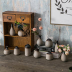 JOJUNO Rustic Bud Vases, Small Ceramic Vase Set of 11 Farmhouse Home Decor