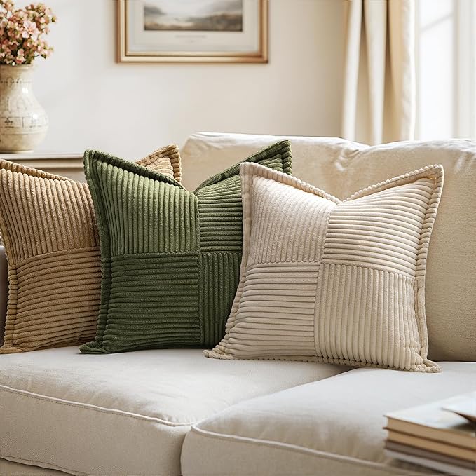 MIULEE Olive Green Corduroy Pillow Covers 16x16 Inch - Image 7