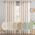 MIULEE Natural White Linen Curtains 86 Inch Long - Image 2
