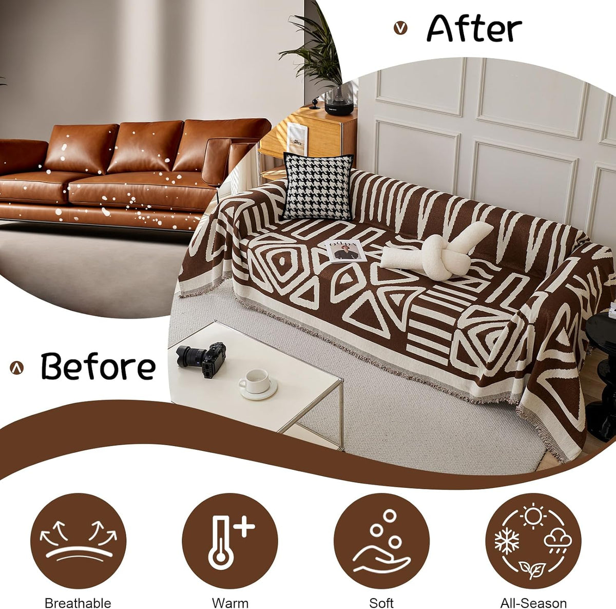 VClife Soft Thick Sofa Cover Washable Sectional Sofa Cover for Dog 71 x 150