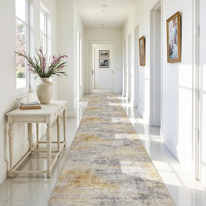 3x20 Washable Kitchen Runner Rug: Modern Abstract Runners - Image 3