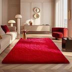 Ophanie Red Rugs for Bedroom Living Room, Fluffy Fuzzy Furry Carpet, Plush Soft - Image 3