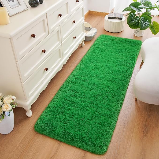 Amearea Shag Fluffy Runner Rug for Bedroom Girls Living Room, 2x6 Feet Extra - Image 2