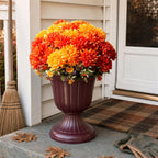 Artificial Fall Flowers Mums Plants for Outdoor, UV Resistant Faux Marigold