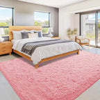 Pink Rugs for Bedroom Girls: 8x10 Fluffy Shag Soft Washable Rug Large Fuzzy - Image 6