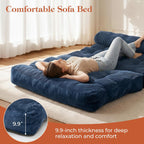 Folding Sofa Bed, Convertible Sleeper Chair with Back Support and Pillow