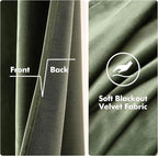 MIULEE Velvet Curtains Olive Green Extra Long Elegant Grommet Curtains Thermal - Image 3
