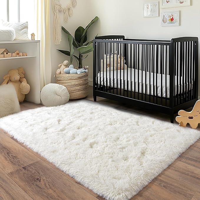 Pionblank Fluffy Area Rug for Bedroom 4x6 Feet, Indoor Plush Carpet, Shag Soft - Image 4